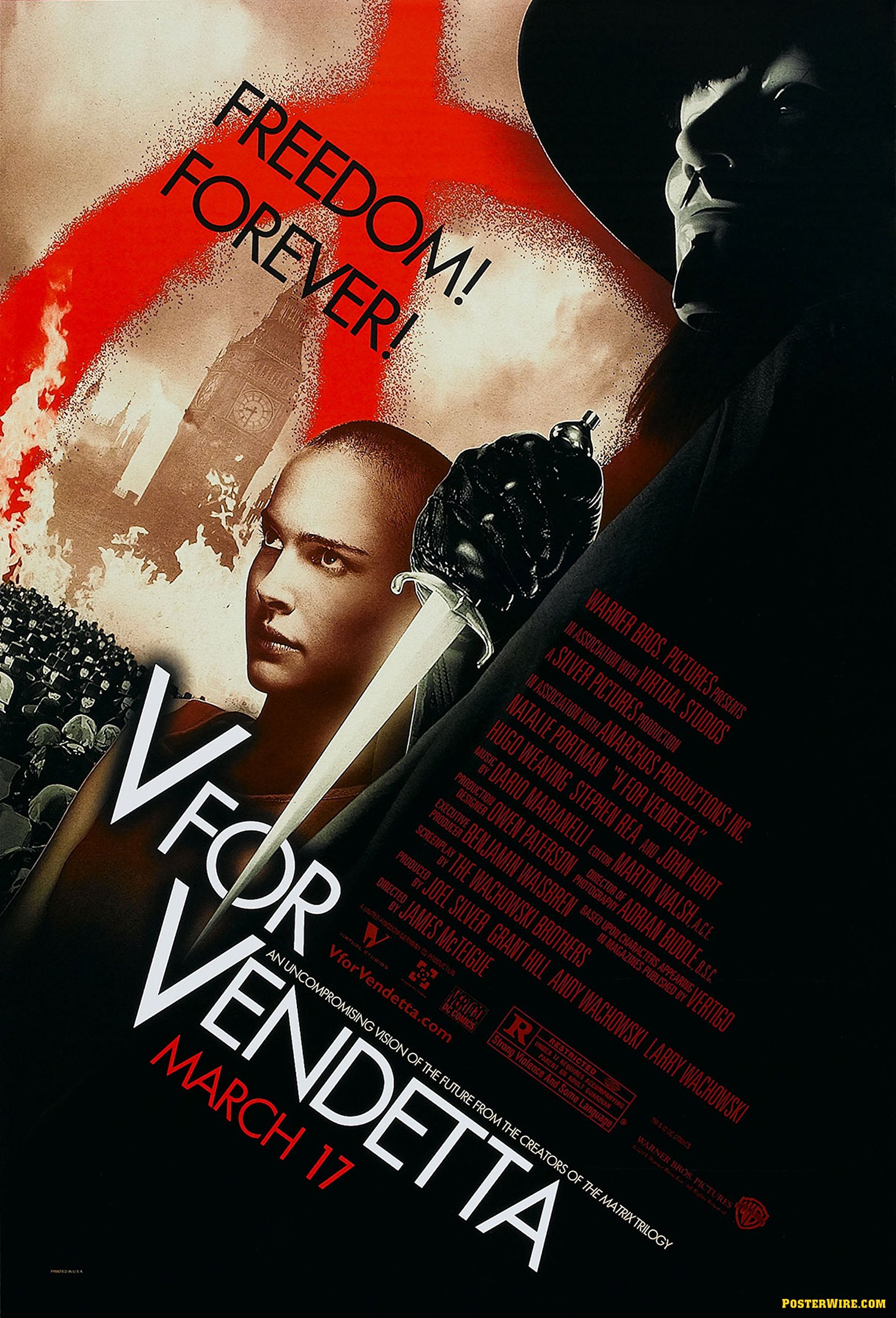 V For Vendetta (2006) movie poster download